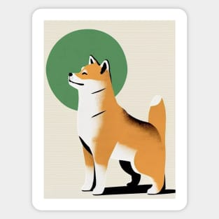 Shiba Inu Dog, Japanese Art Sticker